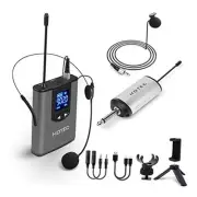 UHF Wireless Headset Microphone/Lavalier Lapel Mic with Bodypack silver