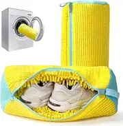 [Zeewoo] Laundry Shoe Bag for Washing Machine, Shoe Washing Machine Bag for Washer and Dryer, Shoe Washing Bag for All Shoes (Yellow 2PCS)