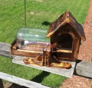 Fence Mount Gallon Glass Jar Squirrel Feeder Cedar Wood TBNUP #1B