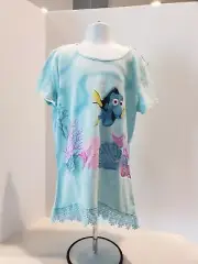 Disney Pixar Dory shirt, LG 10-12, lacy trim, dory sea design on front.