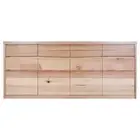 BROMLEY TASMANIAN OAK TIMBER BUFFET SIDEBOARD 4 DOORS 4 DRAWERS NATURAL 200CM