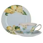 Ashdene Citrus Blooms Trio 225ml Tea Cup Saucer & Side Plate New Bone China Set