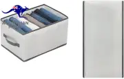 2Pcs Wardrobe Clothes Organiser Box,7 Grids Foldable Home Storage & Closet Organ