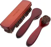 [USHOBE] 3pcs Clean and Polish Boot Brush Horsehair Shoe Brush Couch Cleaner Horse Hair Brush for Leather Saddle soap applicator Brush Shoes Shoe for polishing Leather Brush Sofa
