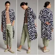 Anthropologie Women’s Blue Motif Robbie Duster Jacket