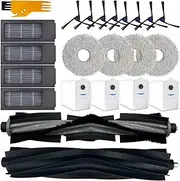 [RJHVS] 23Pcs Accessories Kit Fit for Ecovacs DEEBOT X2 Omni E/X2 Combo Vacuum Cleaner Spare Parts, 2 Main Rubber Brush,8 Side Brush,4 Hepa Filters,4 Mop Pads,4 Dust Bags