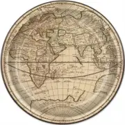 Around The World Globe 9 Inch Paper Plates 8 Pack Travel Decorations