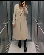 ZARA BEIGE COAT PREMIUM MANTECO WOOL BLEND ZW COLLECTION NWT XL