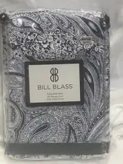Bill Blass Blue Paisley King Bed Skirt 78" x 80" x 15" Drop NIP / NOS