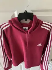 Adidas Hoodie Womens XL Burgundy Three Striped - Awesome- New With Tags!