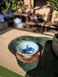 在飛比找Yahoo!奇摩拍賣優惠-林九郎青花生肖茶盞主人杯茶道用日本林九郎窯燒制生肖