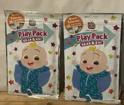 Lot of 2 Cocomelon Play Pack Grab & Go NEW crayons stickers book