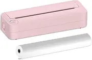 A4 Portable Paper Printer Thermal Printing Wireless BT Connect Compatible with iOS and Android Mobile Photo Printer Support 210mm Wide for Outdoor Travel Home Office Printing Sketches Reports Pink