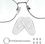 Mr.Zz Eyeglasses Nose Pads, Upgraded Soft Silicone Air Chamber Eyeglass Nose Pads, 6 Pairs of Screw-in 15mm Glasses Nose Pad Set with Screws and Micro Screwdriver