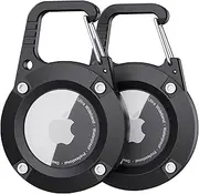 for AirTag Holder 2 Pack,Waterproof Apple AirTag Keyring with Carabiner,AirTag case for Luggage,Keys,Backpack,Car,Bags,Kids,Dog Collar,Keychain