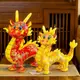 中國風仿真龍毛絨玩具公仔龍年吉祥物大號綢緞生肖龍擺件活動禮品
