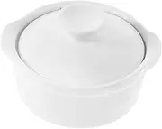 BIUDECO Fine Crafted Ceramic Soup Bowl Covered Steamed Egg Bowl Lidded Ramekin Aesthetic Kitchen Bowl Airtight Lid for Health Easy to Carry