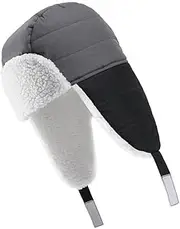 [WRITWAA] Warm Hat Ear Cover Boys and Girls Snow Ski Hat Windproof and Cozy Boys Girls Pilot Hat Black One Size