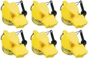 Fox 40 Classic CMG Safety 3-Chamber Pealess Whistle + Lanyard, Yellow (6-Pack)
