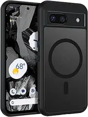 [DUEDUE] for Google Pixel 8a Case Magnetic, Compatible with MagSafe, [Skin-Touch] Matte Translucent Shockproof Slim Cover Case for Google Pixel 8a, Black