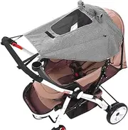 Pram Sun Shade Cover Universal Baby Stroller Awning UPF50+ Pushchair Buggy Sun Canopy Waterproof Windproof Baby Carriage Umbrella Sun Shield UV Protection Infant Carrycots Sun Visor Skylight Design