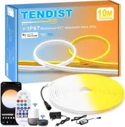 10M Neon LED Strip Light Outdoor Wifi, IP67 Waterproof Dimmable Warm White 3000K