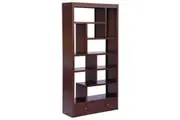 CT Amsterdam Solid Timber 10 Cube 2 Drawer Display Shelf - Chocolate