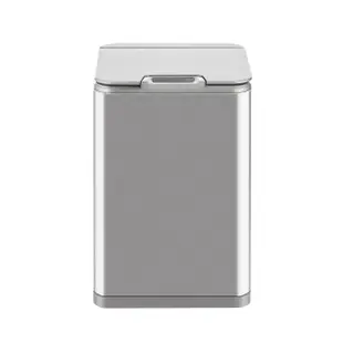 【美國 NINESTARS】鈦銀色輕奢不銹鋼感應式垃圾桶10L+ 智能法式純白感應垃圾桶7L(紅外線感應/防潑水)