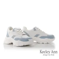 在飛比找momo購物網優惠-【Keeley Ann】真皮拼色老爹鞋(藍色37678726
