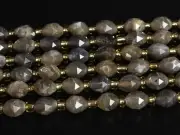 6MM Natural Gray brown Aventurescence Sunstone AA Rondelle Faceted Loose Beads