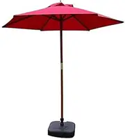Housewares Sun Parasol Umbrella Garden Parasols 7ft Patio Umbrella Outdoor Garden Table Umbrella, Yard Camping Pool Umbrella with Solid Wood Bracket (Color : Wine Red)