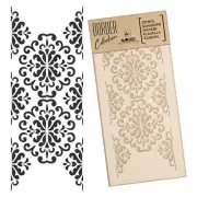 BORDER Reusable PLASTIC Wall STENCIL 8.3x17.7" or 17.7x37.4" DAMASK ORNAMENT #4