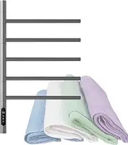 Towel Holder Electric Heated Towel Warmer with Timer and Temperature Control, Wall Mounted 180° Swivel Towel Rail for Barber/Beauty Salon Gray