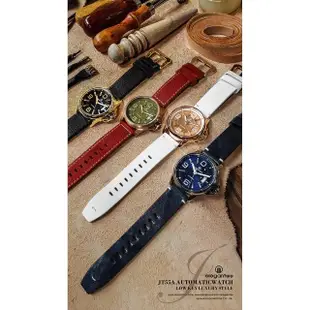 【elegantsis 愛樂時】JT55A 復古潮流機械錶-藍/44mm(ELJT55A-NU02LC)