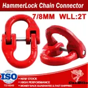 2 x 8mm Grade 80 HammerLock Chain Connectors Connecting Link 4X4 joiner 4WD 2ton