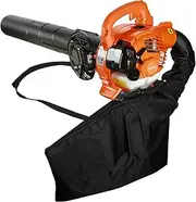 Karelwui 2 Stroke Handheld Leaf Blower, Gas Powered Leaf Blower Dual-Purpose (Blowing and Suction) Cleaner with Straight and Curved Blow Pipe, for Cleaning Leaf Road Snow Orange