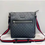 精品二手 GUCCI 古馳 GG SUPREME PVC 郵差包 斜背包 斜挎包 單肩包 523599