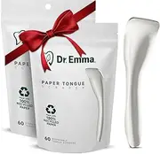 Dr. Emma Tongue Scraper, 120 Count, Disposable Tongue Cleaner for Adults, Paper Hygienic Scraper, Clean Tongue, Promote Fresh Breath (Pack of 2)