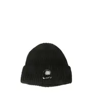 C.P. Company Lens Detailed Turn-Up Hem Beanie One size Black