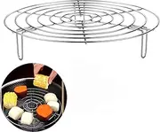 Round Steam Rack, Stainless Steel Roasting Rack Multi-Purpose Cooking Cooling Racks Stand Steaming for Air Fryer, Steamer, Microwave Ovens, 20 cm