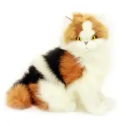 Bocchetta Plush Toys Alfio Calico Fluffy Long Hair Cat Ginger Black White