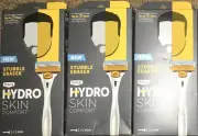 *3* Schick HYDRO SKIN COMFORT Stubble Eraser Razors, 2 Cartridges ea FREE SHIP