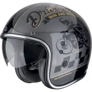 Belfast Evo Drive Fast Black Grey Gold Jet Helmet