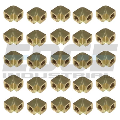 BRASS Elbow Fitting 90 Degree 1/8 Female NPT Pipe Thread Tubing Air Fuel 25 Pack