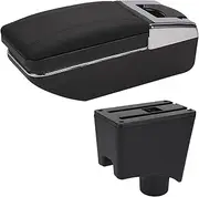 Center Armrest Box for Sandero for Logan 2 Armrest Car Armrest Box Storage Box Car Accessories Ash Rack(A1 Black red line 7USB)