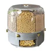 Grain Storage Container Rotatable Rice Dispenser Box 6 Grid Grain Dispenser 3...