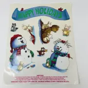 Christmas Vinyl Clings Current Inc Window Cuddle Chums Snowmen Vintage USA
