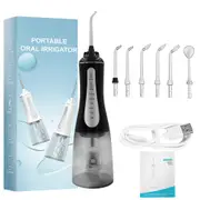 Water Flossers for Teeth 350ML Portable Oral Irrigator Rechargeable USB Dental 5Modes Water Tank Waterproof Teeth Cleaner
