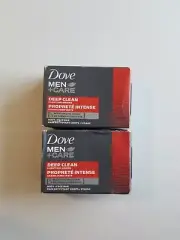 2 BARS DOVE MEN + CARE DEEP CLEAN BOD+FACE BAR SOAP - BRAND NEW