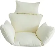 Perfk Egg Chair Cushion Swing Chair Cushion Replacement with Headrest Pillow Hanging Basket Chair Pad for Family Balcony Recreation, Beige